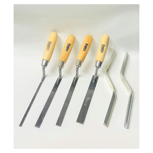 Σετ μυστριού Shop-Tek/Valley 6 τεμαχίων: 4 μυστριά Tuck Point + 2 μυστριά για αρμό τούβλων – 2