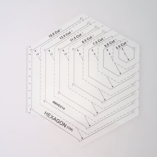 Régua de patchwork hexagonal branca (1 conjunto) 1