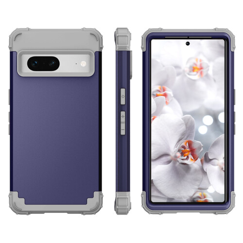 Case for Google Pixel 7,Shockproof Rubber Armor Silicone Rugged Case Hybrid Hard Back Phone Cover,Darkblue 1
