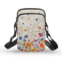 Schultertaschen mit Schmetterlings- und Sonnenblumenmuster, verstellbarer Riemen, Vintage-Stil, ideal als Weihnachts- oder Geburtstagsgeschenk, für