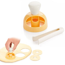 Ludlz Donut Cutters Set – Round Cookie Cutter, Non-Stick Plastic Donut Mould Maker with Dipping Plier, Compatible with Home Baking