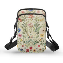 Umhängetasche mit Blumenmuster für Erwachsene, Polyester, Crossbody-Tasche mit verstellbarem Schultergurt