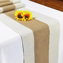 Boho Burlap Table Runner 12"x72", Rustic Jute for Western Wedding, Farmhouse Party & Kitchen Decor – Light Edge