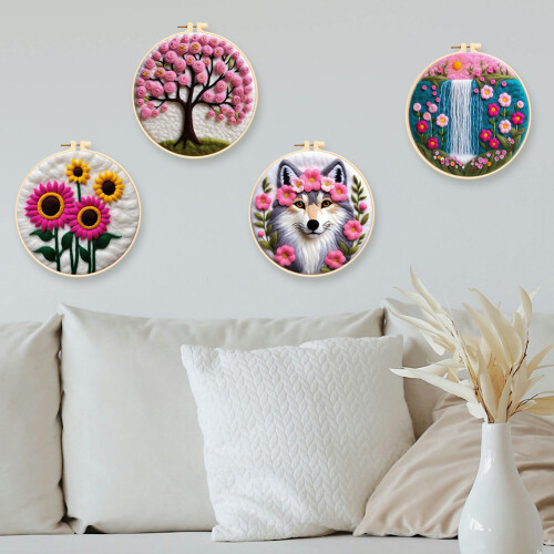 Κιτ εκκίνησης για τσόχα με βελόνα DIY, πακέτο υλικών ζωγραφικής από τσόχα μαλλιού 1