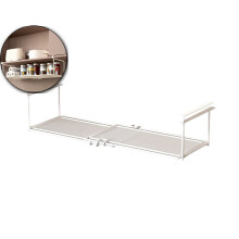 Expandable under Shelf Storage Basket Hanging Organizer for Kitchen Pantry Cabinet Tidy Metal Storage Baskets(White)