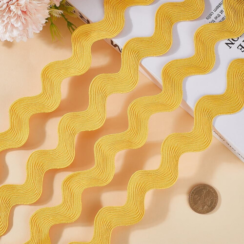 10Yards1.34" Jumbo Rick Rack Trim, Κίτρινη Ζιγκ Ζαγκ Υφαντή Κορδέλα για DIY, Γάμο, Χριστούγεννα – 2