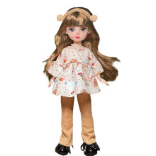 Loli Doll Dress-Up Complete Set With 1Pc Movable Body (Naked Doll), 20 Joints For Flexible Posing, Hand-Painted Lip Makeup For Exquisite Details
