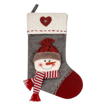 B Christmas Big Sock With Snowman Design For Tree Decoration And Childrens Gifts 46Cm Size