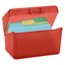 1PC 4x6 Index Card Box – Holds 250 Cards, Compatible with Standard Note/Flash/Recipe Cards, Plastic Organizer