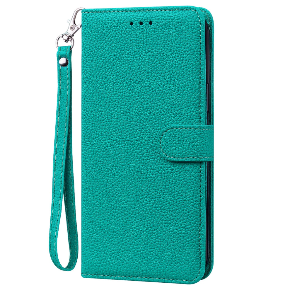 Premium Pu Leather Magnetic Flip Wallet Case With Wrist Strap & Kickstand For Compatible With Samsung Galaxy S21 6.2", Green 9341593701815
