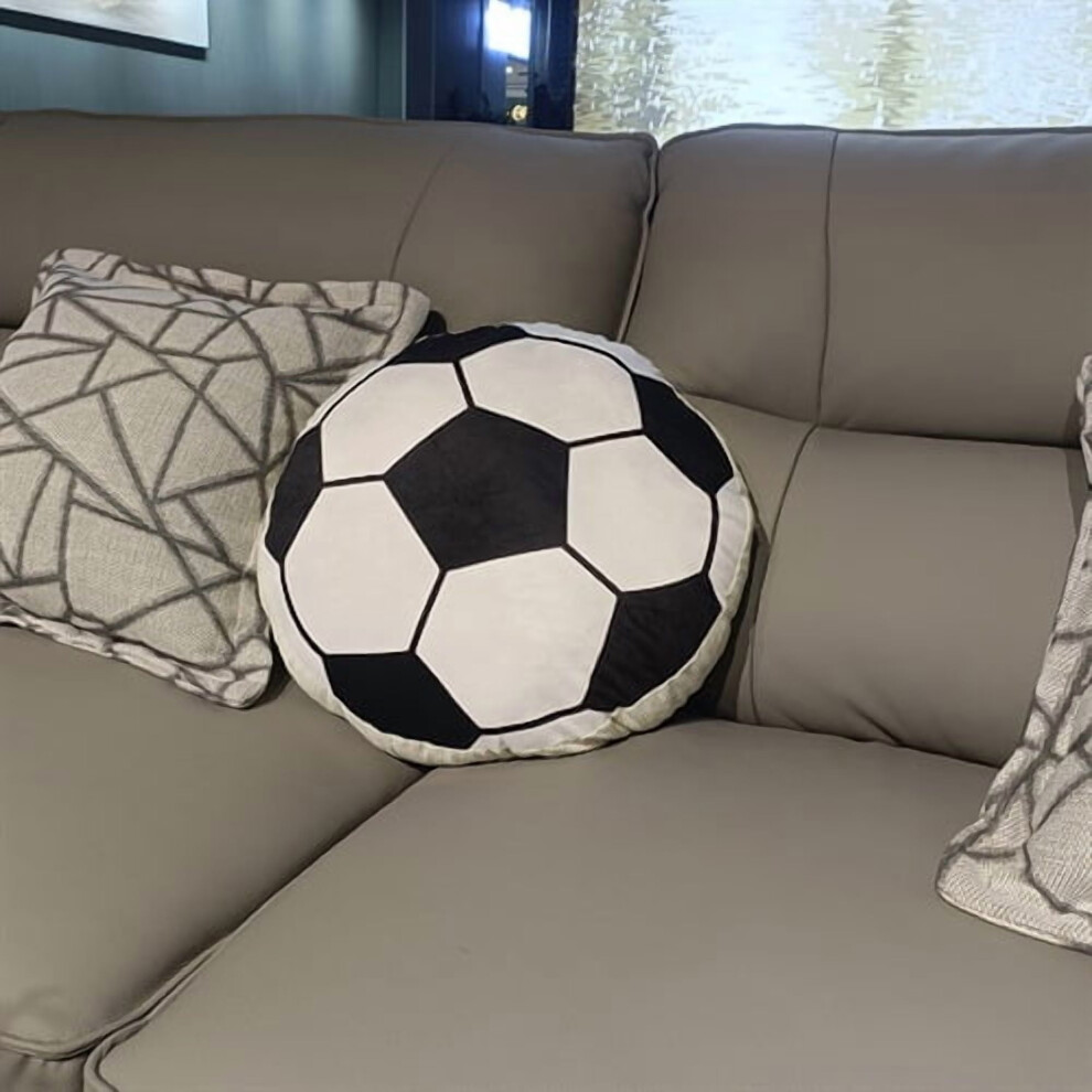 1 Pcs Plush Soccer Ball Pillows，Fluffy Soft Stuffed Sports Throw Pillows Cute Soccer Ball Shaped Cushions for Bedroom Nursery Room Decoration