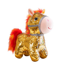 Horse-Shaped Plush Toy Sequined 10 Inch