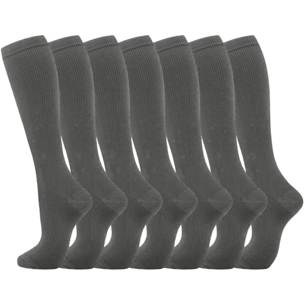 7 Pairs Compression Socks for Men and Women Best Support for Running and Cycling Knee High Athletic Socks