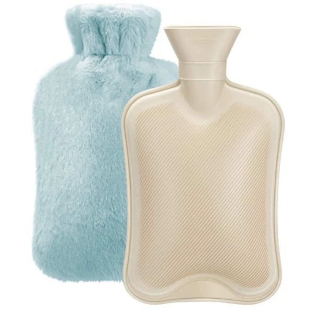 2L Winter Rubber Hot Water Bottle with Plush Cover, Leakproof, for Menstrual Cramps & Body Warmth â Compatible with F-32x22cm