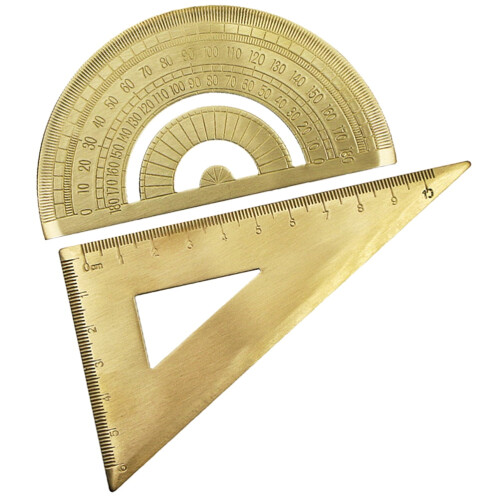 2 Sets Adjustable Triangle Ruler Straight Protractor
