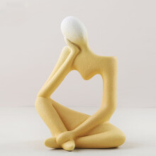 WHAMVOX Thinker Ceramic Vase Mini Vases for Flowers Small Office Yellow