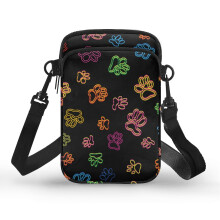 Schultertasche mit Hundepfotenabdruck (4,33 x 1,97 x 7,09 cm) aus Polyester, Unisex