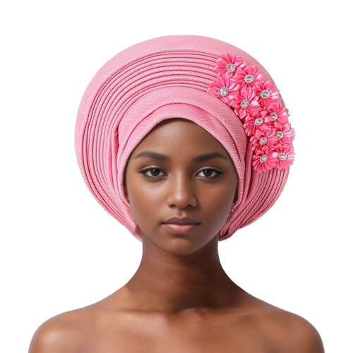 Αυτόματη αφρικανική κεφαλή γραβάτας Aso Oke Headwraps καπέλο τουρμπάνι γάμου πάρτι