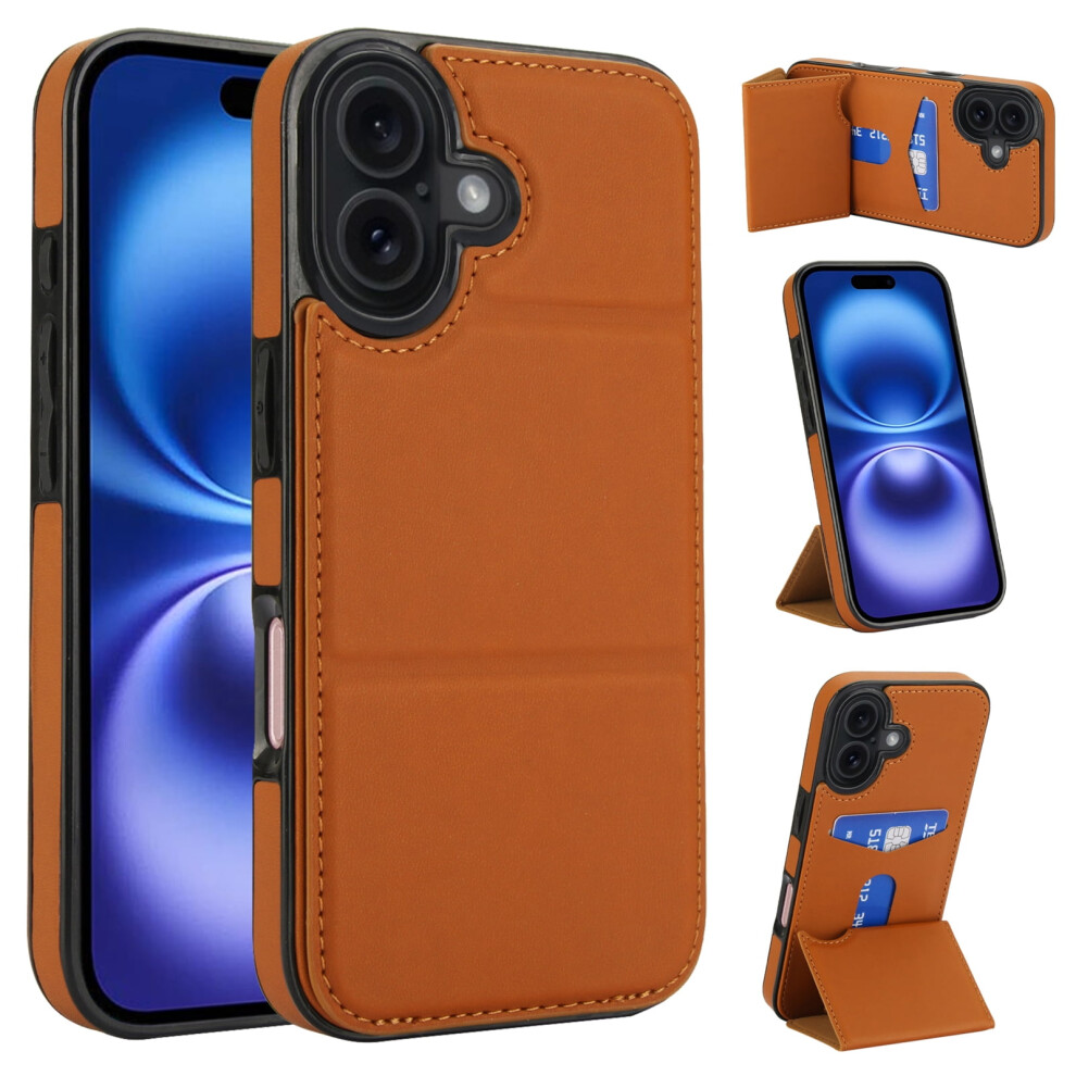 Allytechgroup Wallet Case For Iphone 17 ProâPu Leather, Rfid Blocking, Shockproof, Stand, Credit Card Slot, Brown 9122141123668