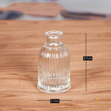 Modern Glass Vase Crystal Clear Glass Vase for Home Office Decor Set of 2(100ml,Roman Column)