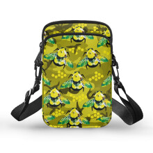 Kleine Umhängetasche aus Polyester mit Bienenmuster, 4,33 x 1,97 x 7,09 cm, für Damen