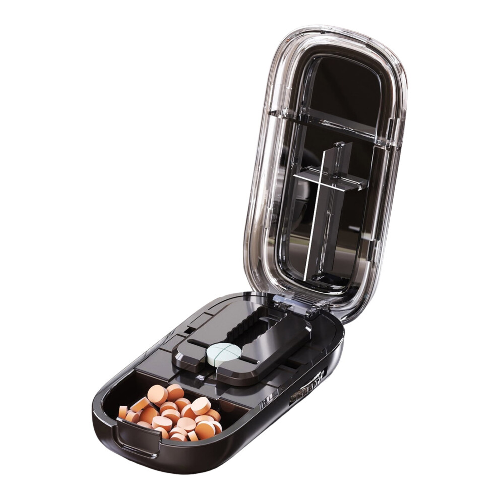 Portable pill cutter for small pills, 1/4 and 1/2