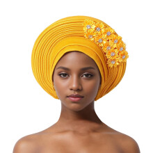 Auto Afrikaanse hoofddoek van Aso Oke, hoofddeksel, hoed, tulband, bruiloft, feest, handgemaakte elegante haaraccessoire.