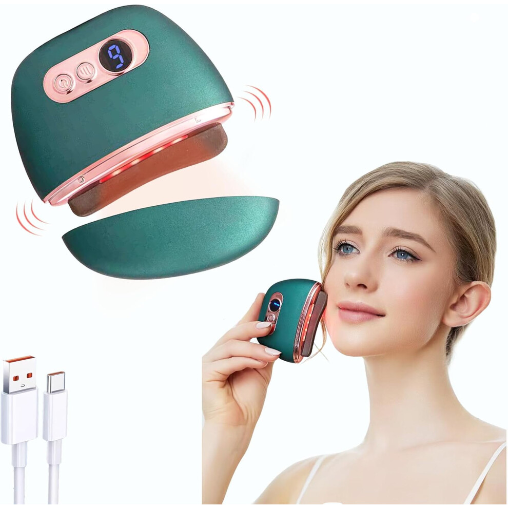 Electric Gua Sha Massager for Face and Body with Heat and