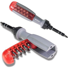10-in-1 Ratcheting Screwdriver with Magnetic Bits, Compatible with Home Appliances, Mechanical & Construction