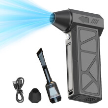 Turbo Blower under $5! Super Powerful Electric Leaf & Snow Blower, Handheld with Speed Control, Car Dryer Cleaner – Compatible with 12V DC