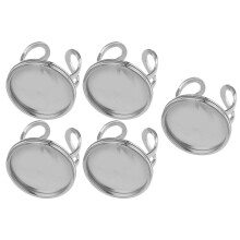 5pcs Stainless Steel Open Ring Adjustable Jewelry Ring Blank DIY Jewelry Making Ring