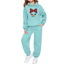 Light Royal Blue 2PC Thermal Activewear Set for Kids 5Y – Fuzzy Hooded Sweatshirt & Pants, Compatible with Winter/Fall Sport & Brunch