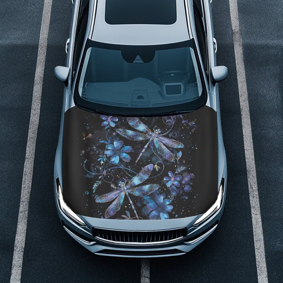 Dragonfly Car Hood Cover Â Tear-Resistant, Portable, Universal Fit, Compatible With Most Cars Blue 9426043670887