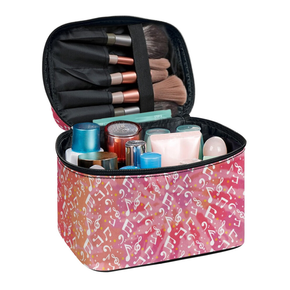 Portable Make Up Toiletry Organizer with Brush Slots Storage Pockets 8.86 x 6.5 x 5.9 Inches Polyester Men and Women Ideal For Daily Use