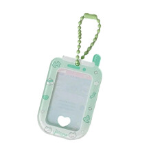 Tizuqe 1Inch Acrylic Small Phone Shape Photocard Holder Clear Card Case Student Campus Kpop Idol Photo Sleeve with Chain Charm