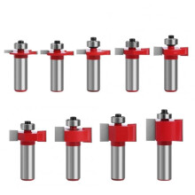 Premium 1/2" Shank T-Slot Router Bit Set for Woodworking - Includes 9 Pieces for Slotting, Milling, and Rabbeting