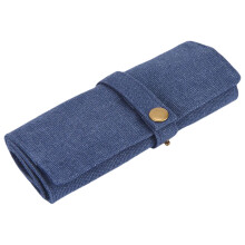 Sturdy Cotton Canvas Watch Roll Case With 10 Slots Portable Storage Solution for Smartwatch Straps Storage