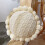 Round Knitted Throw Pillow Beige 19.6 Inch 1
