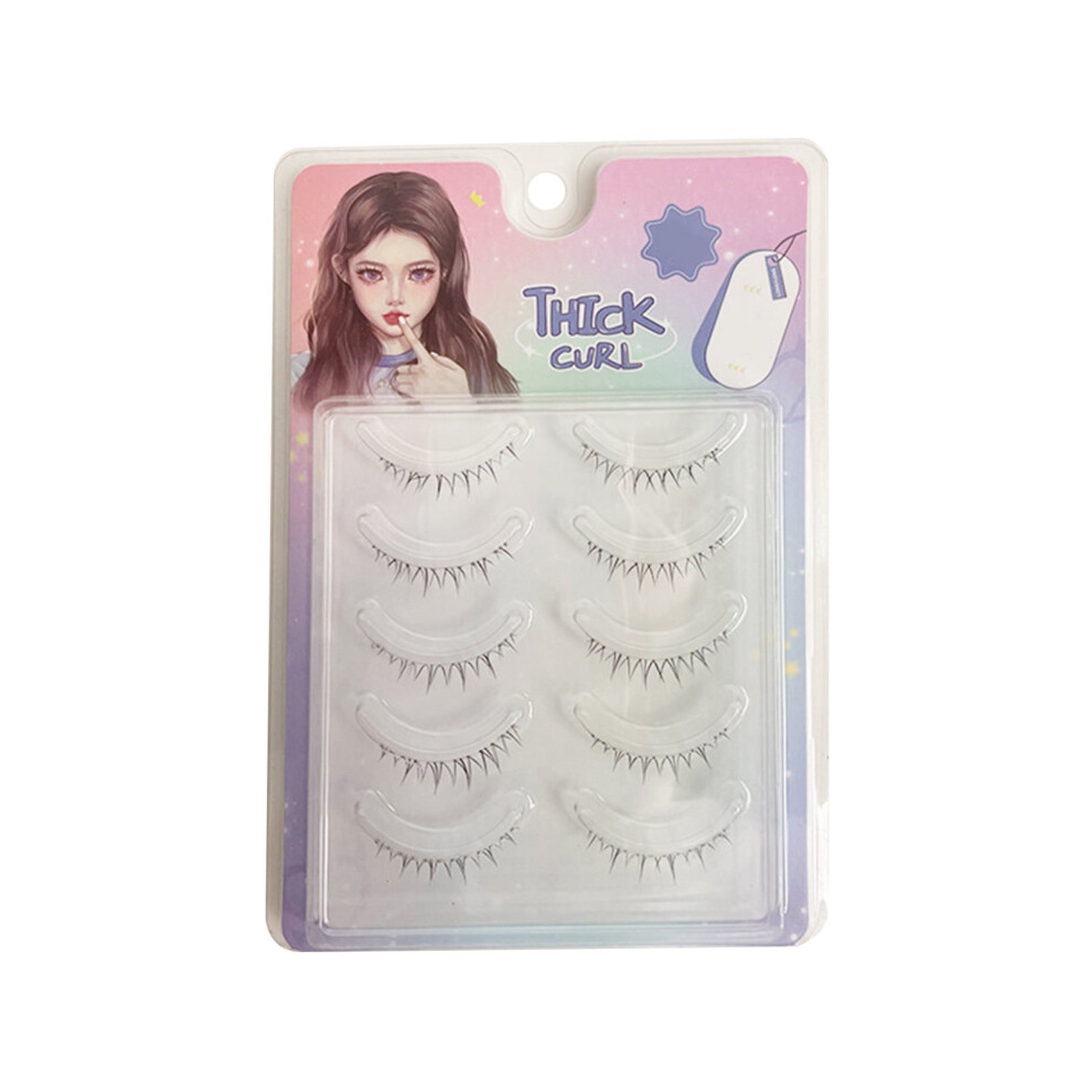 Natural & Thick False Eyelashes, 5 Pairs D-Curl Extensions with Colored Tips, Dense & Lengthened â Compatible with All Eye Shapes