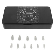 Pretyzoom 500Pcs Transparent Full Cover Fake Nail Tips for Manicure Acrylic Nail Extensions with Durable ABS Material