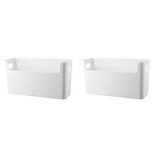 2 Pcs paper plate dispenser under cabinet,7-10 Inch Space Saver Plastic Paper Plate Storage Rack For Cabinet,Countertop,Outdoor,White