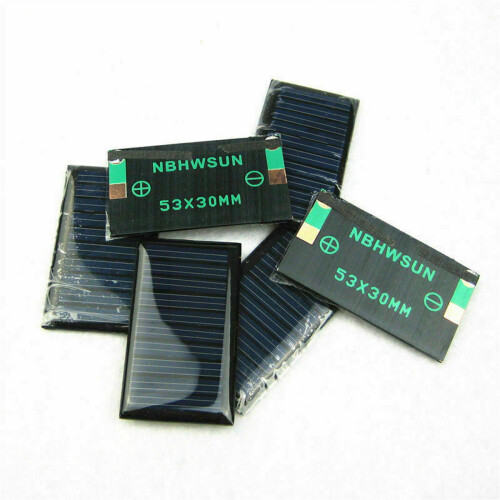 Eco-Friendly Solar Panels for Electronic Devices 5V, 30mA, Compact Size (53x30mm)