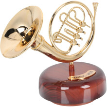 Horn Music Box Wind up Music Box for Women Dad Decorative Plastic Instrument for Housewarming