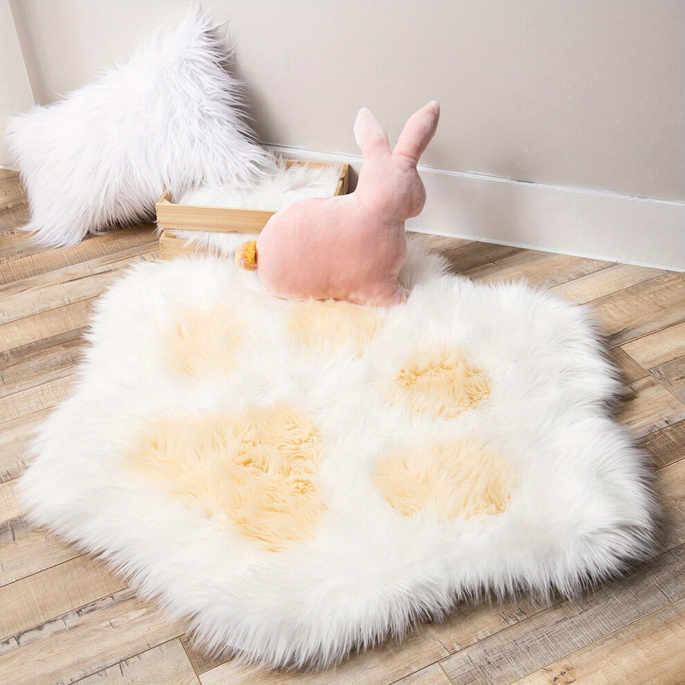 Ultra Soft Faux Sheepskin Fur Pet Friendly Rug, Shaggy Cat Paw Rugs, Non Slip Throw Rug, Fluffy Carpet Bedroom Rug, Area Rug For Dogs, 2.55 X 3 Feet