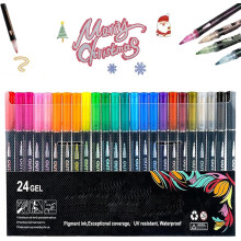 Dreamy Sparkle Dual Pen, Self Outline Markers, Fast-Drying Dual-Line Contour Pen for Coloring, Drawing and DIY Crafts