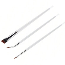 3pcs Precise Angled Eyeliners Brush Set For Stylish Eye Makeup Soft Synthetic Bristles For Beginners And Professional