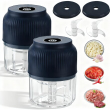 Electric Garlic Chopper, Mini Portable Veggie Chopper and Mincer with USB Rechargeable Wireless Design, for Mashing Onion Garlic Chili and Ginger