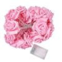LED Rose String Lights, Battery Operated, Pink Fairy Lights for Bedroom, Wedding, Party – Compatible with USB Power Bank