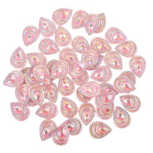 MLINS50 peças de strass com base plana para boutonnière, rosa.