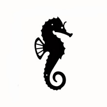 11.816.29 Inches Metal Iron Bring The Beach Home: Silhouette Seahorse Home Art Decor Sticker for House & Yard Decoration Wall Decor, Metal Wall
